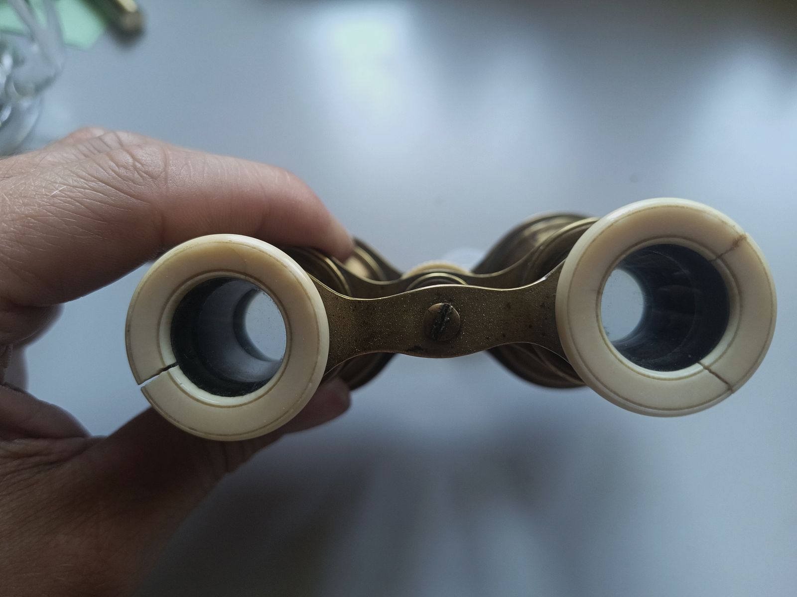 Fernglas Messing Antik Bein Okular Opernglas