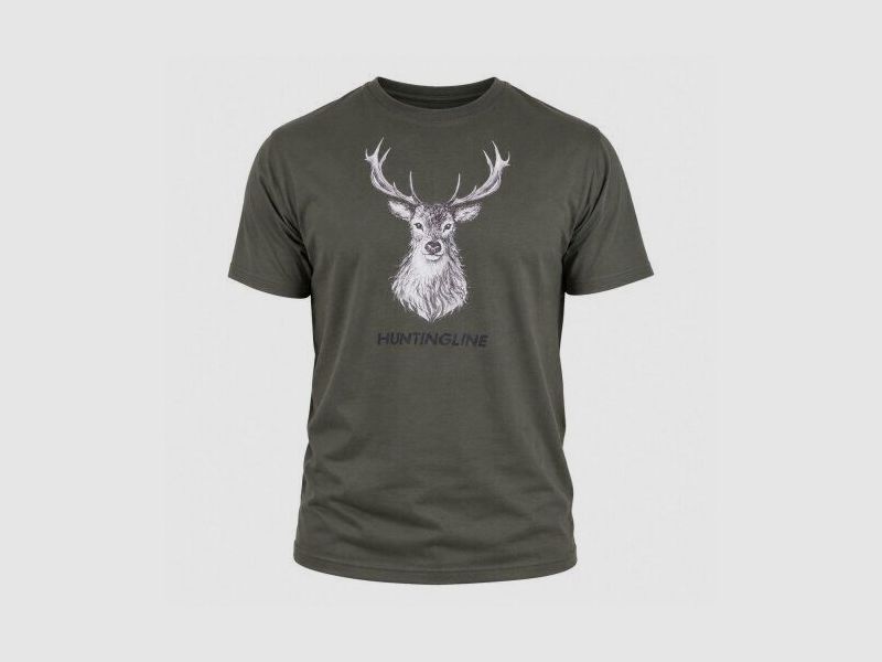 Huntingline T-Shirt Motiv ""Hirsch"" oliv 2XL, Bild 2 von 2