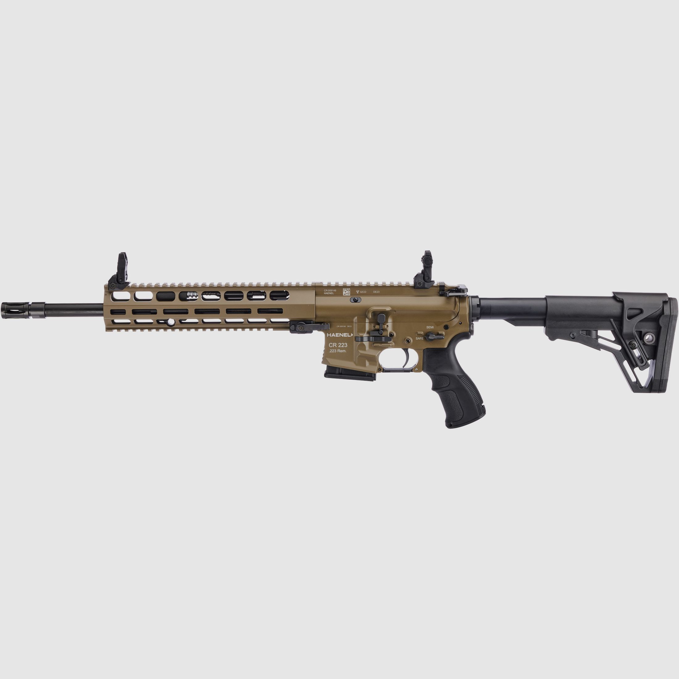 Haenel CR 223 M-LOK Handschutz Lauflnge 368 mm | Direktabzug | Handschutz lang | Oliv | nicht sportlich zugelassen, Kal. .223 Rem.