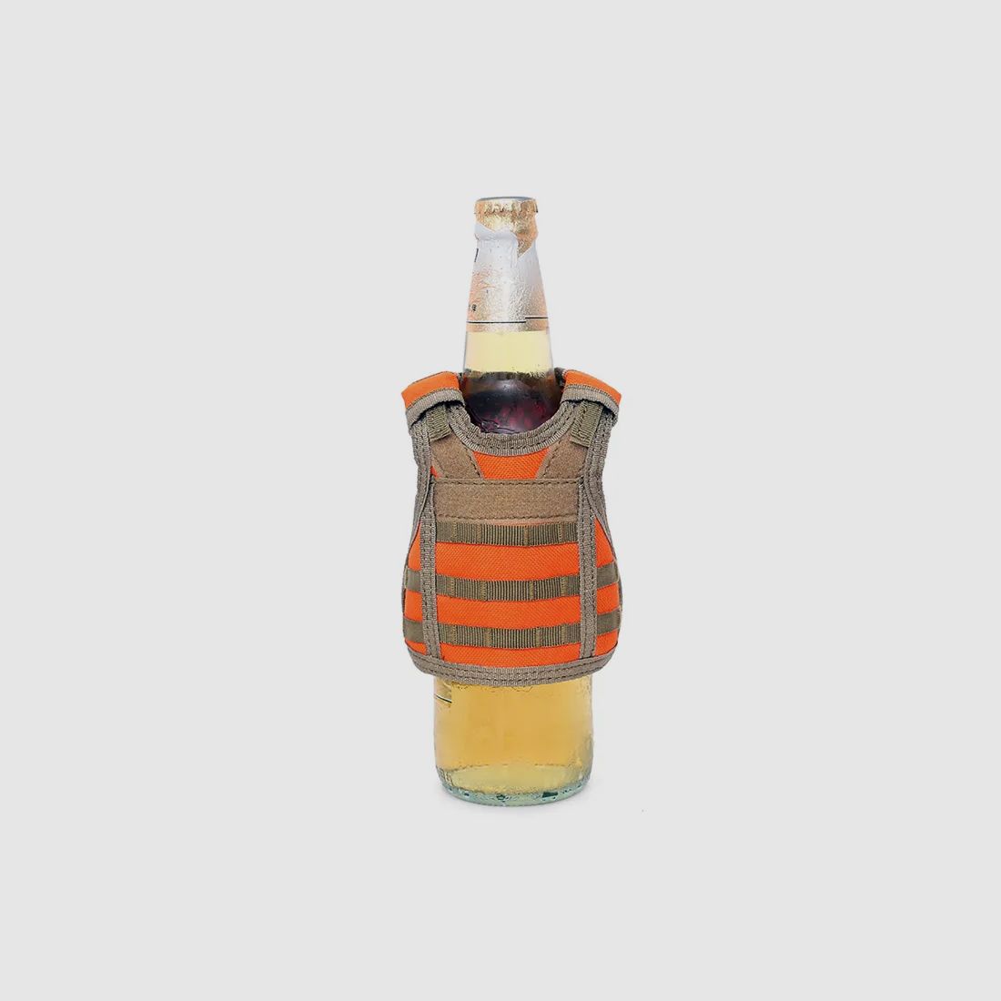 Mini Schutzweste für Bierflasche / Weinflasche / Thermosflasche - Orangerot
