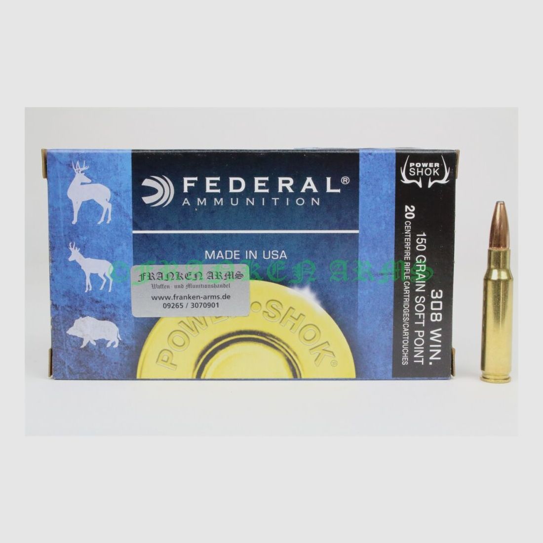 Federal Power Shok .308 Win ogive partielle 150gr. 9,7g 20 pièces Prix dégressifs