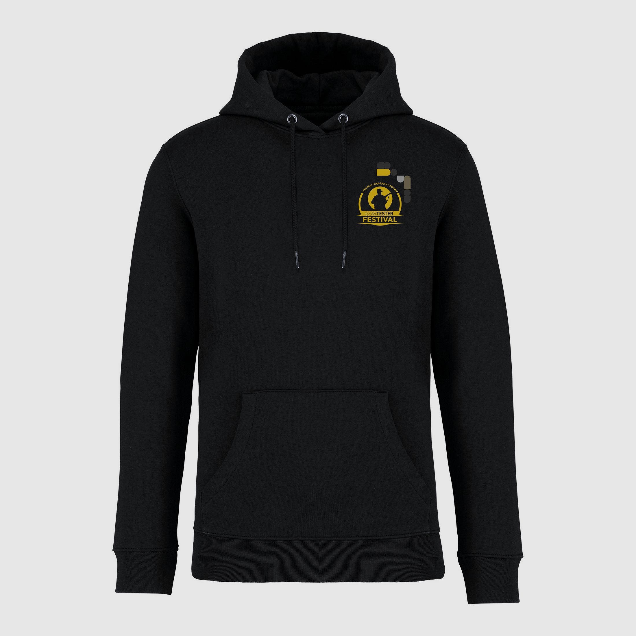Geartester Festival Bio Hoodie, kleines Logo