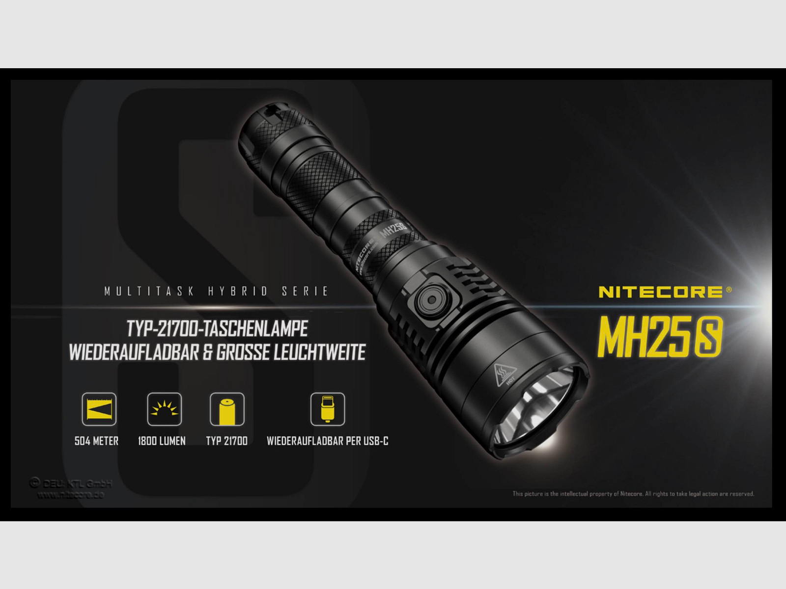 Nitecore MH25S LED Taschenlampe 1800 Lumen