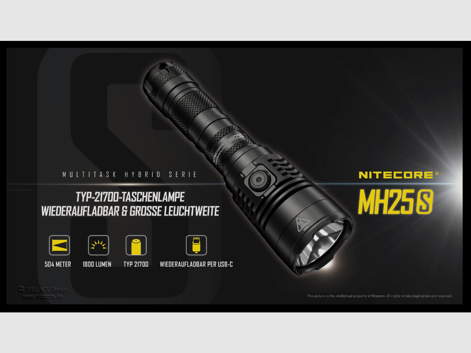 Nitecore MH25S LED flashlight 1800 lumens