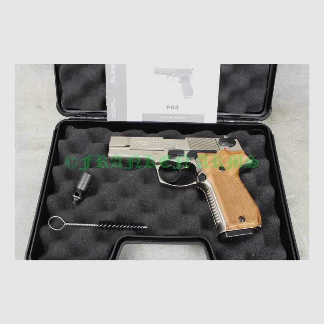 Umarex Walther P88 Compact 9mm P.A. nickel-plated wooden grip panels