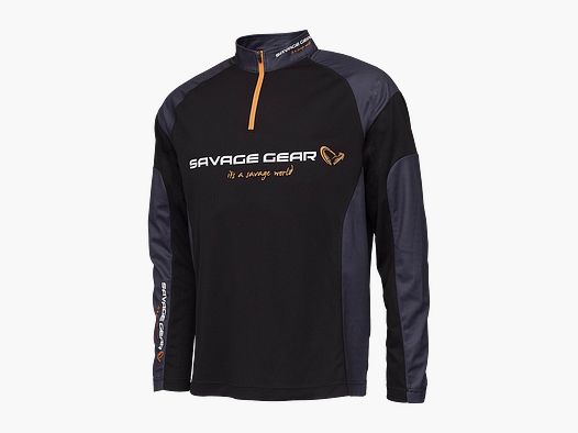 TOURNAMENT GEAR SHIRT 1/2 ZIP S BLACK INK