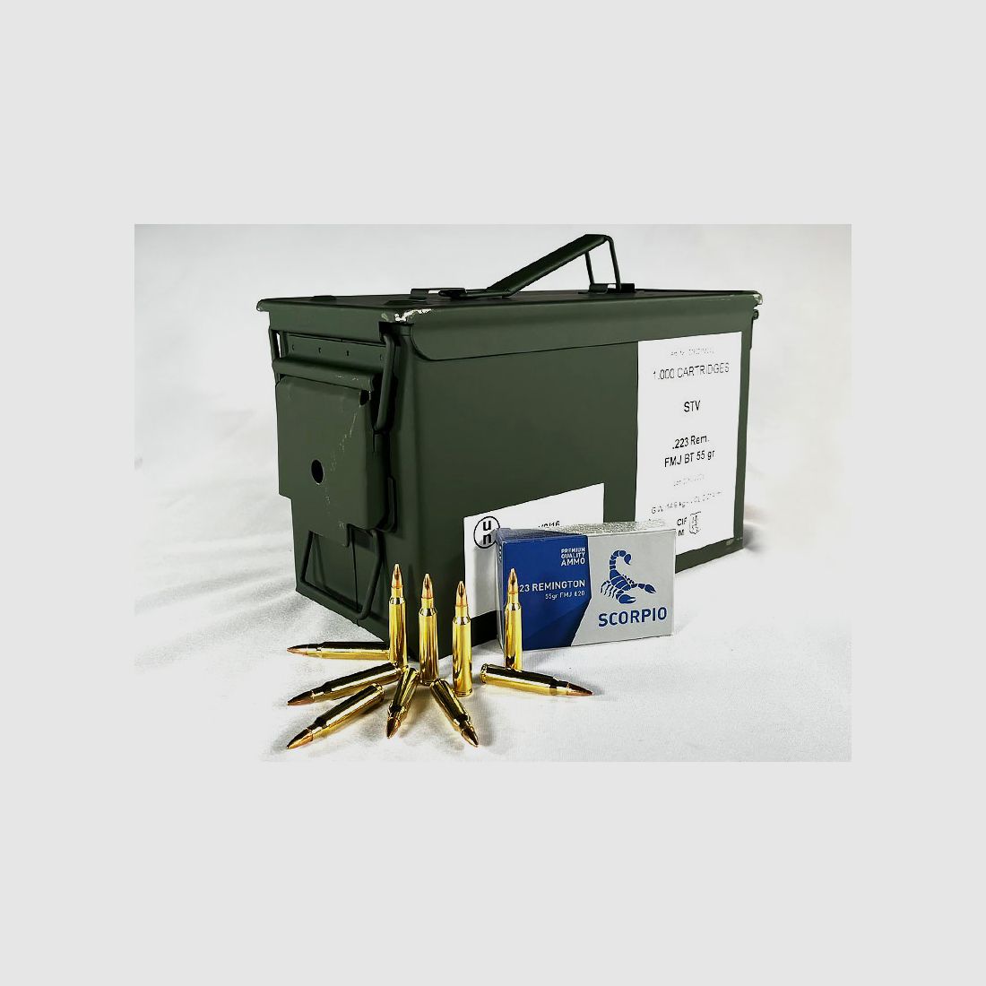 STV SCORPIO .223 Remington FMJ 55 grs 1 Munitionsbox (1.000 Schuss á 0,529 €*)
