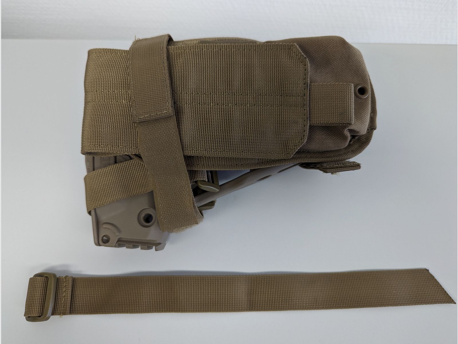 Condor Airsoft Softair bolsa pouch para baterías LiPO más grandes M4 AR15 culata trasera FDE Coyote