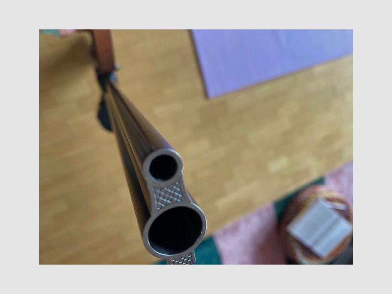 Krieghoff Ulm Modelo Ulm Cerrojo lateral Holland & Holland escopeta de doble cañón con cañón intercambiable 6,5x57R 20/76 Magnum 16/70 16/70 en maletín en excelente estado BBF BDF