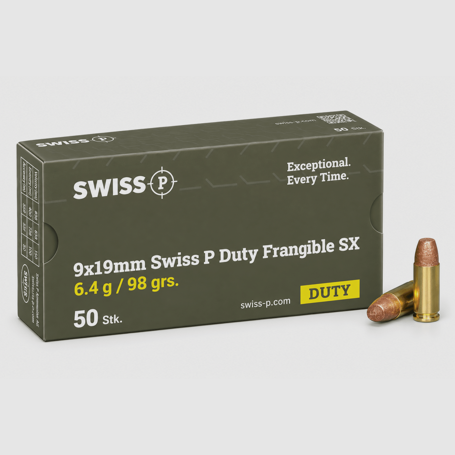 9x19mm Swiss P Duty Frangible SX 6.4g / 98grs. – 50 Stk., Bild 1 von 2