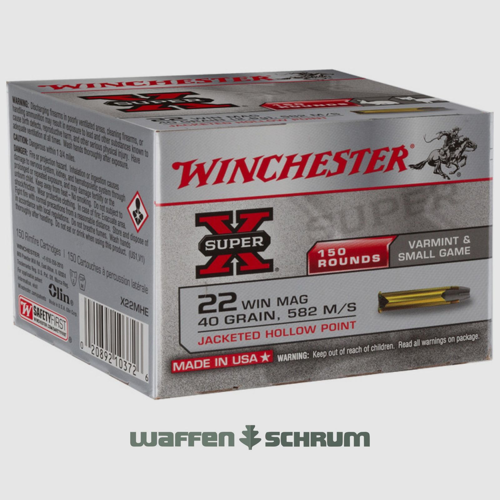 Winchester SuperX TM 2,6g - 40gr. .22WinMag 150 verp.