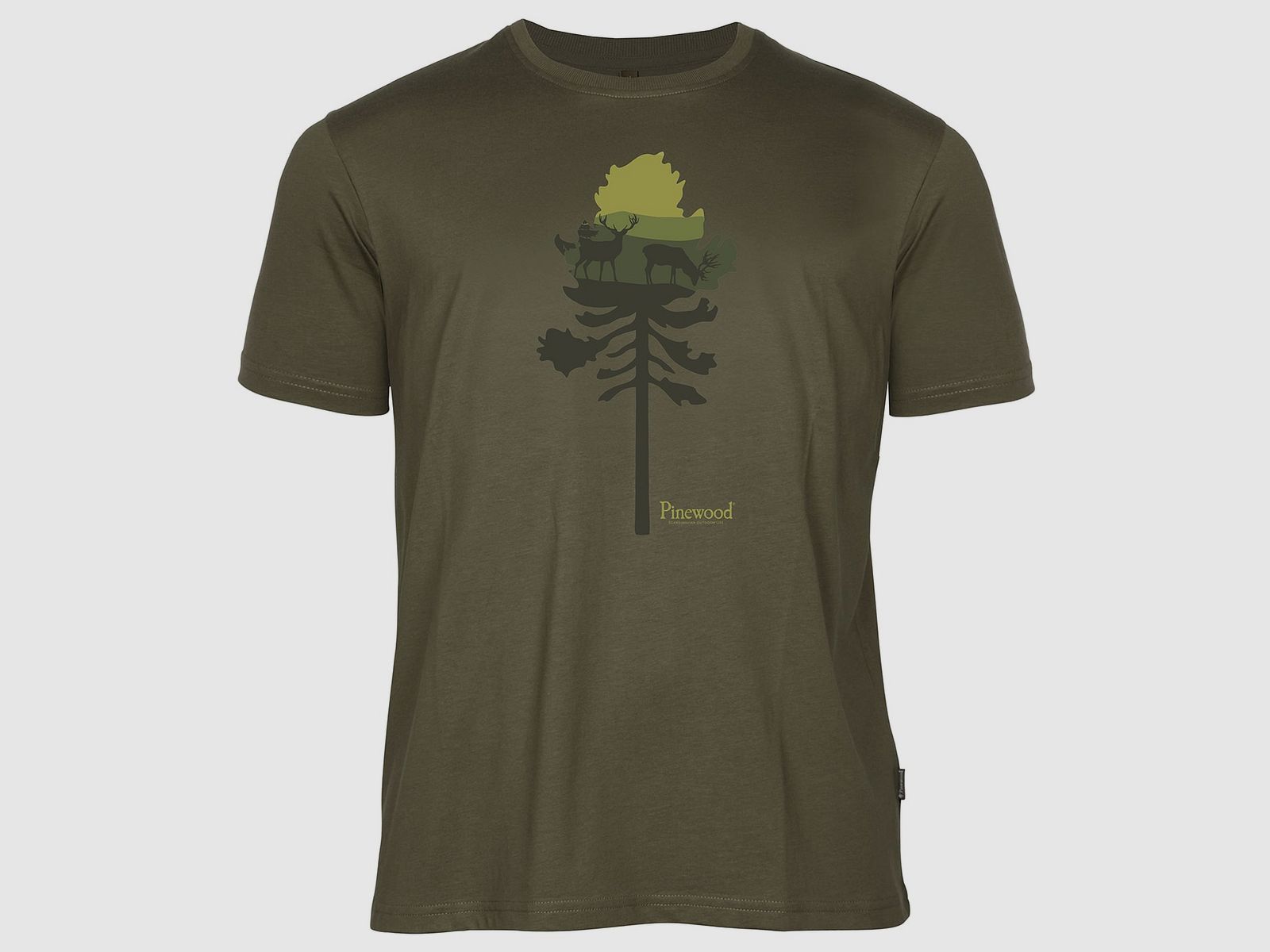 Pinewood T-Shirt Finnveden Recycled Olive Mel Pine Tree