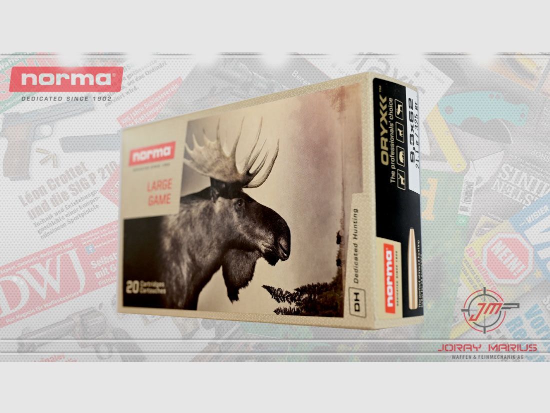9.3×62 Norma 21.1g 325gr Oryx