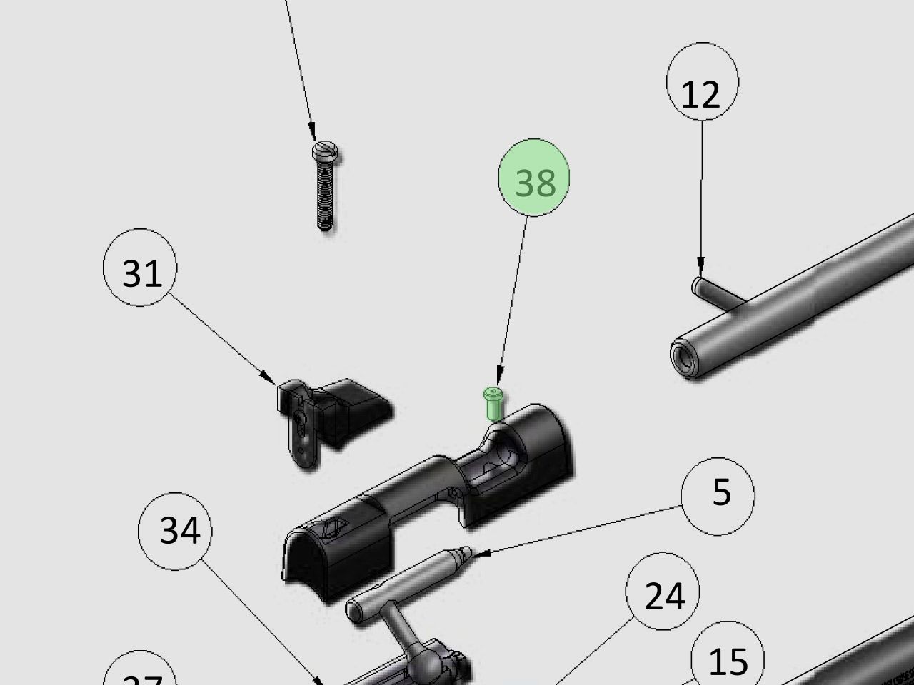 Verschlussschraube fĂĽr Luftpistole Crosman America Classic P1322, Ersatzteil