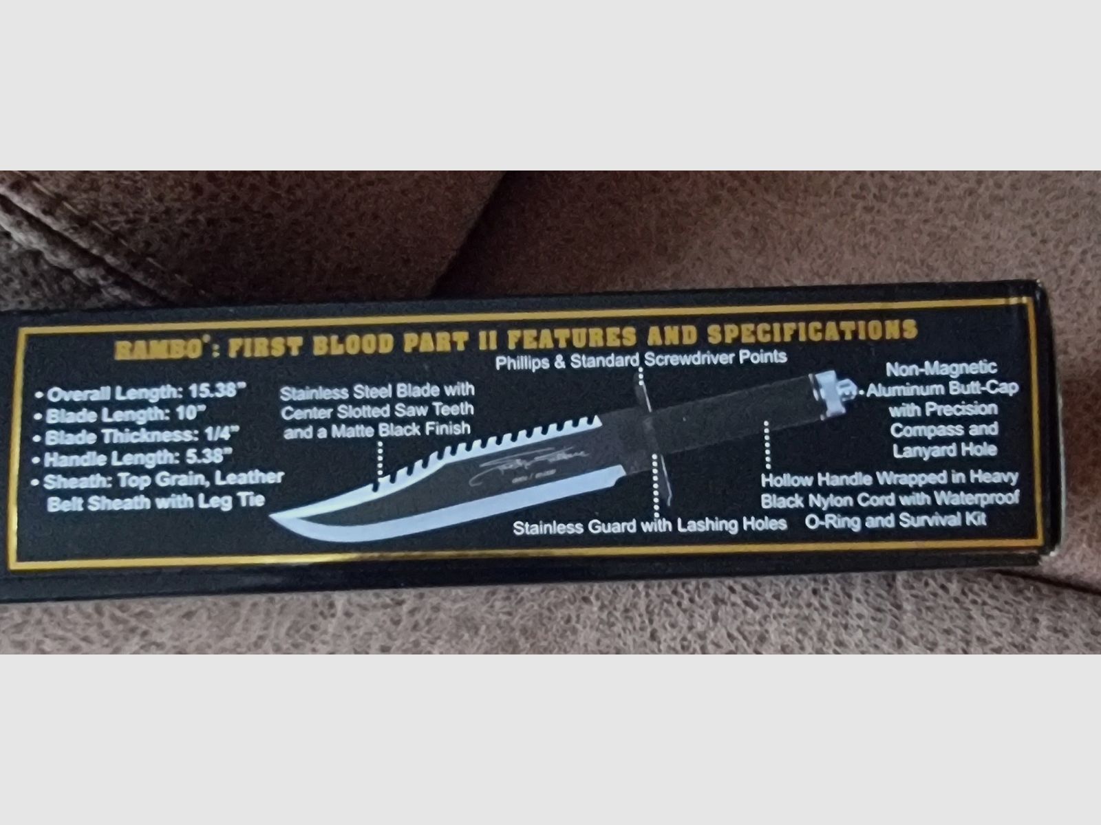 Firma original de Silvester Stallone de 1997 en foto + cuchillo Edición de firma