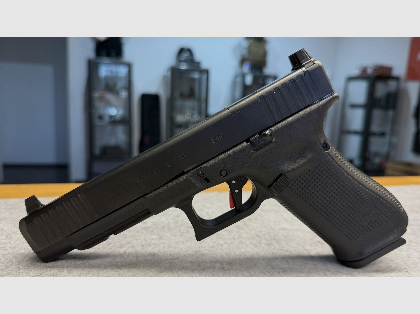 Glock 34 Gen. 5 MOS Competition caliber 9mm Luger including Timney match trigger & SD steel sights