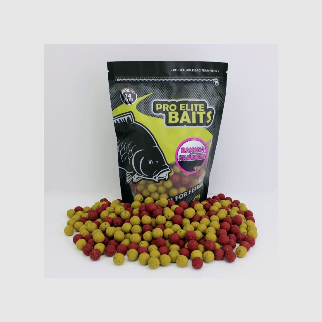 BOUILLETTES PRO ELITE BAITS BANANE & ERDBEERE CLASSIC 800GR 14MM