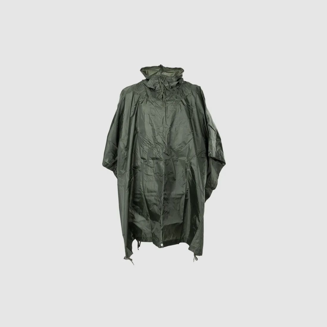 Poncho ligero de lluvia (300g), oliva, tejido rip-stop, talla única (223x144cm)