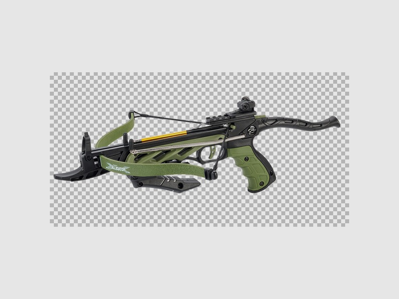 Pistolenarmbrust "ALLIGATOR I" Bicolor (Oliv / Schwarz), 80 lbs / 35kg, mit Selbstspannmechanismus