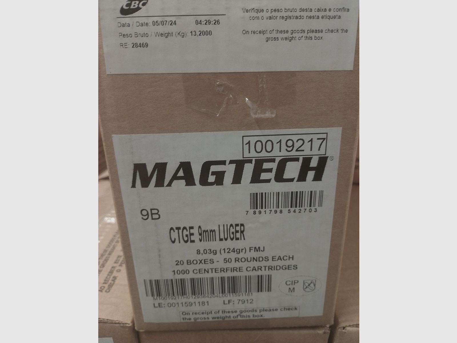 Magtech 9mm Luger, paquet de 1000 pièces