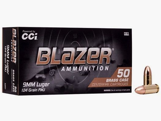 CCI Blazer Brass FMJ 124grs 50St 9mmLuger