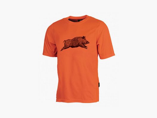 Orange children's T-shirt with wild boar