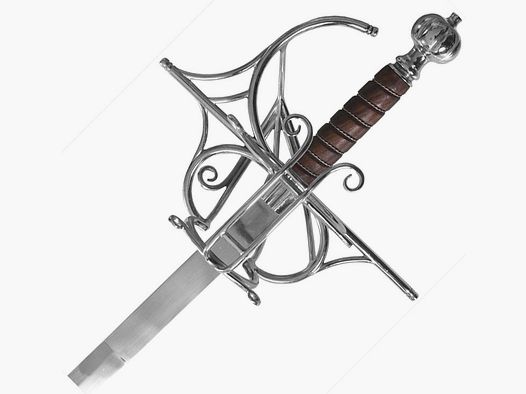 Rapier with sheath and hand-forged blade