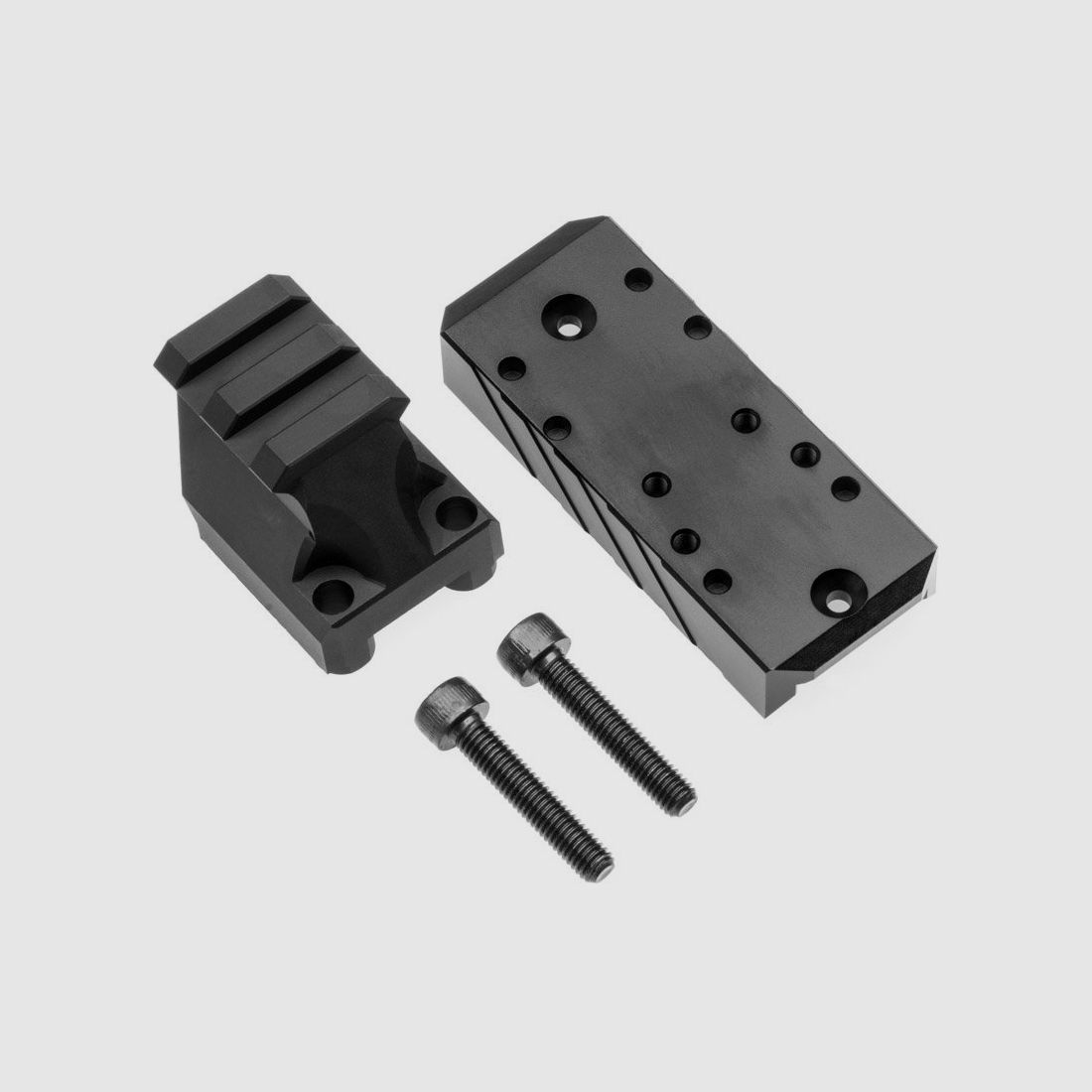 Bundle – RED DOT SIGHT MOUNT Szyna + Adapter do kolby | CNC ALU | czarny anodowany | Huben GK1 | RMR 3.0 | Doctor | RMSc