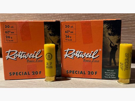 Rottweil Special 20 F - 20/67,5 - 26g - Nr. 6 (2,7mm) - Piombo