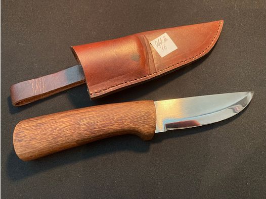 Cuchillo de cinturón, cuchillo de caza, mango de madera, funda de cuero 16