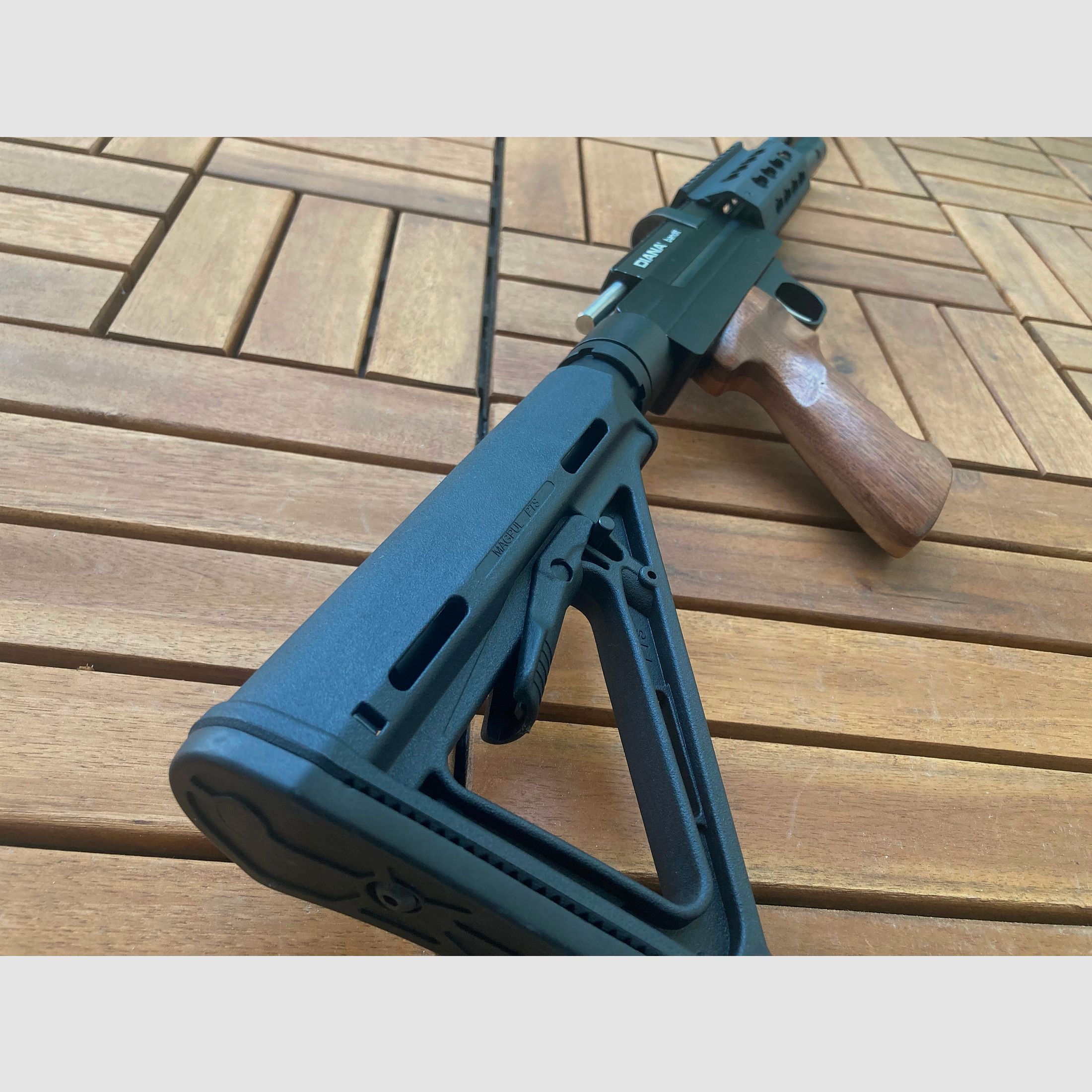 Taktischer Bodykit AR15 Style für Diana Chaser Airbug Bandit Trailscout Stormrider CP1 CP2 PP800 PR900 Aluminium+Holz KEIN 3D Druck