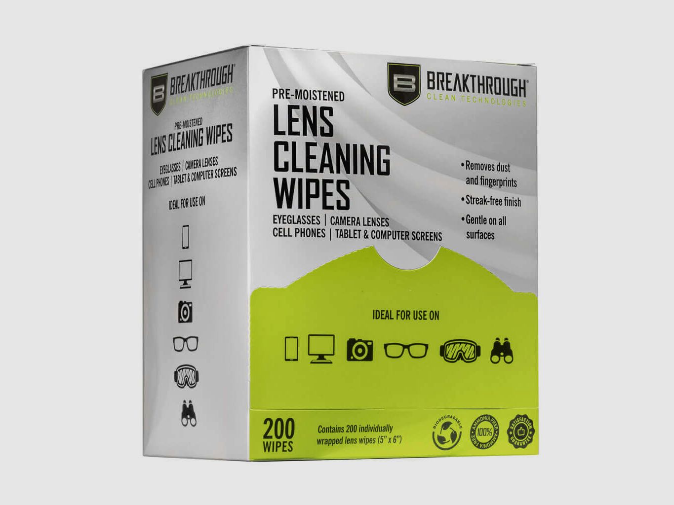 BREAKTHROUGH® Lens Cleaning Wipes Display Box 200 PCS, image 2 of 7