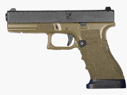 P05 GBB Airsoft Pistole mit Grip Stippling in Oliv | Delta Armory