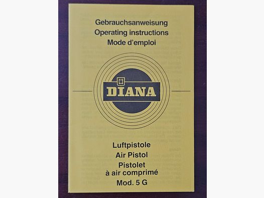 Istruzioni originali per l'uso della Diana Luftpistola 5G
