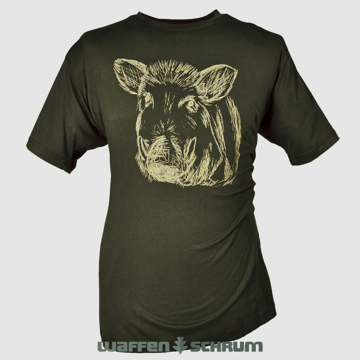 Hubertus T-Shirt Keilerkopf Oliv