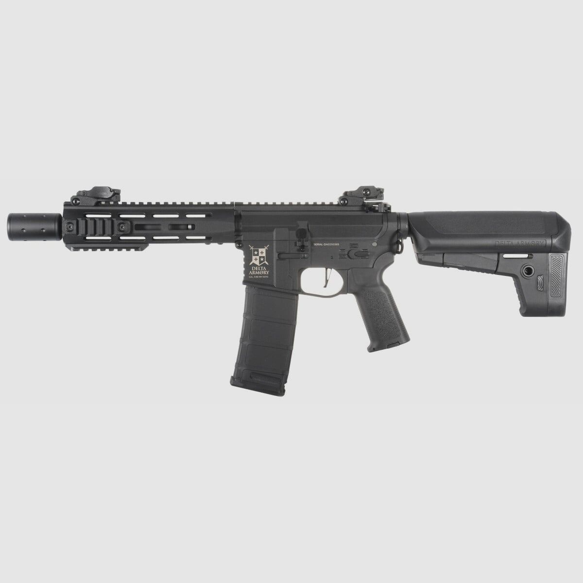 M4 AR15 M-LOK SilentOps 8 Zoll CHARLIE Schwarz S-AEG Airsoft Gewehr Frei ab 18 Jahren | Delta Armory
