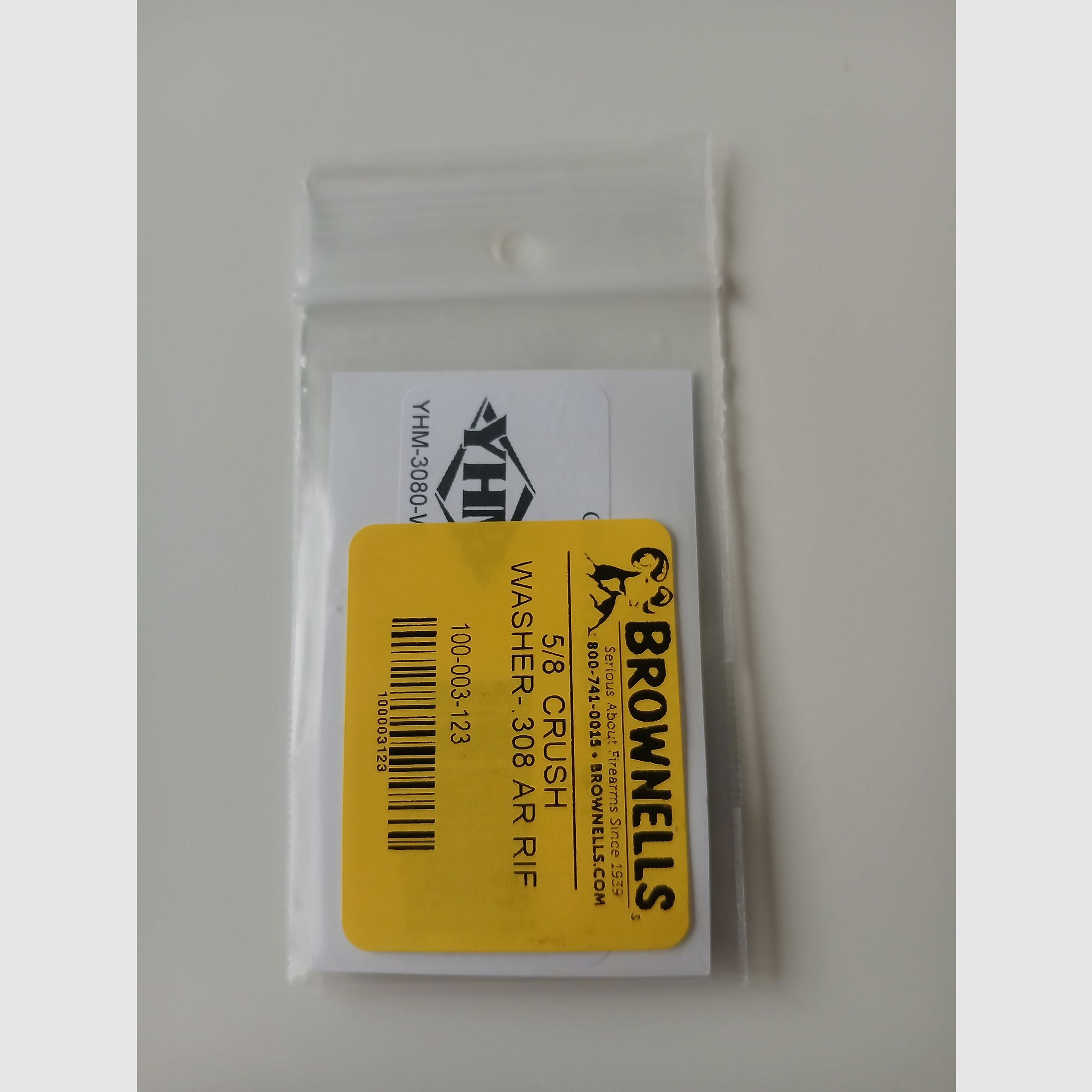 X2 YANKEE HILL MACHINE CO., INC. AR .308 5/8' CRUSH WASHER STEEL BLACK