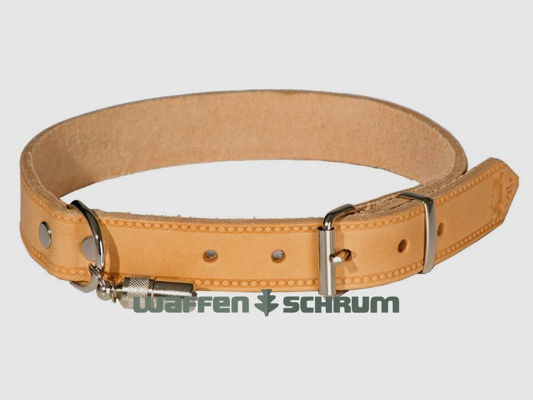 Collar AKAH de cuero Fahl - Marrón claro con etiqueta de dirección