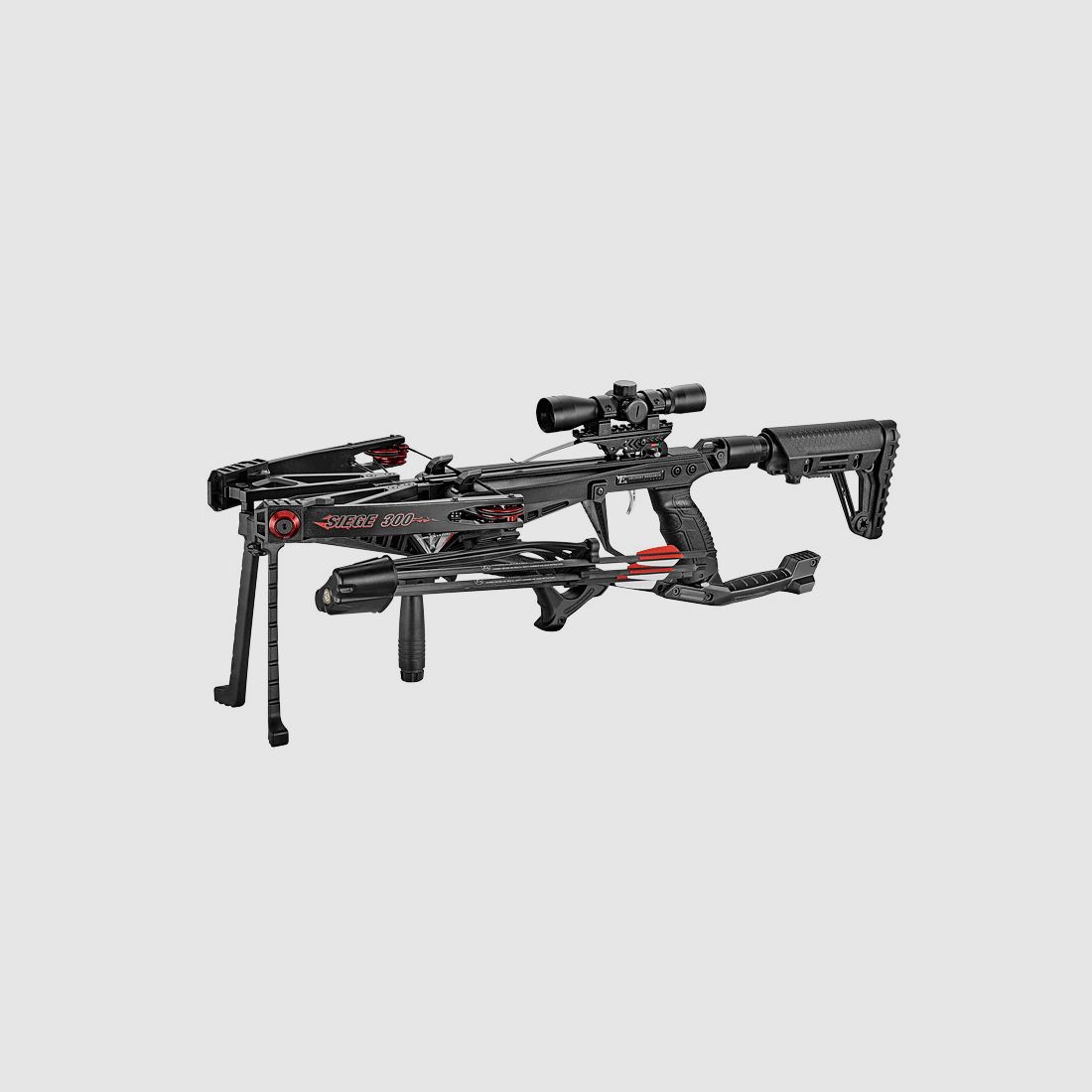 Compound Armbrust EK Archery Cobra System Siege 150 lbs schwarz inklusive Zielfernrohr Zweibein und ZubehĂ¶r (P18)