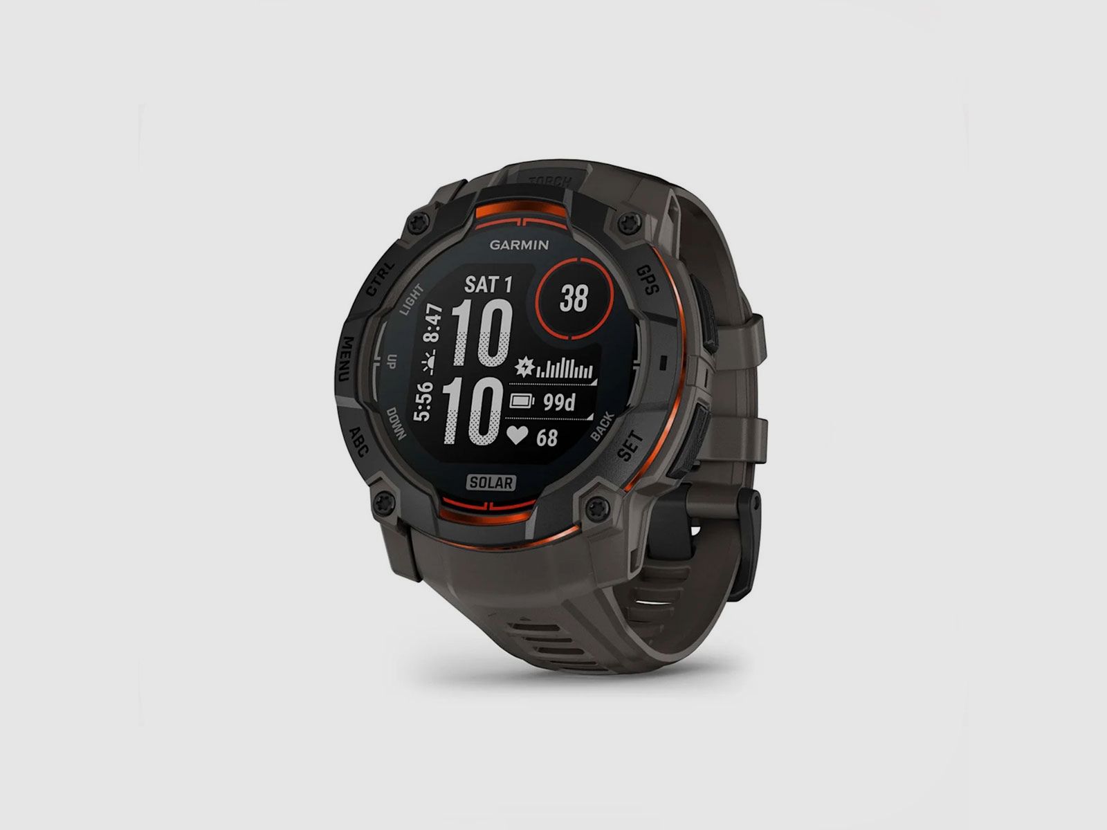 UHR – GARMIN – INSTINCT® 3 | 50MM | SOLAR | Schwarz mit Charcoal Silikonarmband, Bild 1 von 19