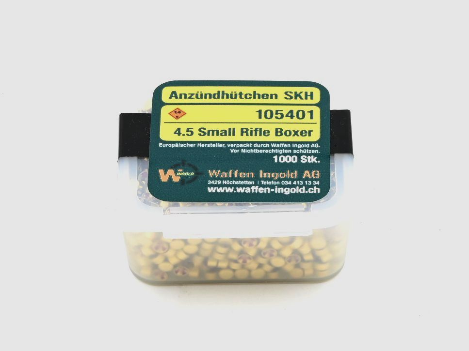 Zündhütchen SKH Small Rifle Boxer, 4.5mm, 1’000 Stk., Europäischer Hersteller