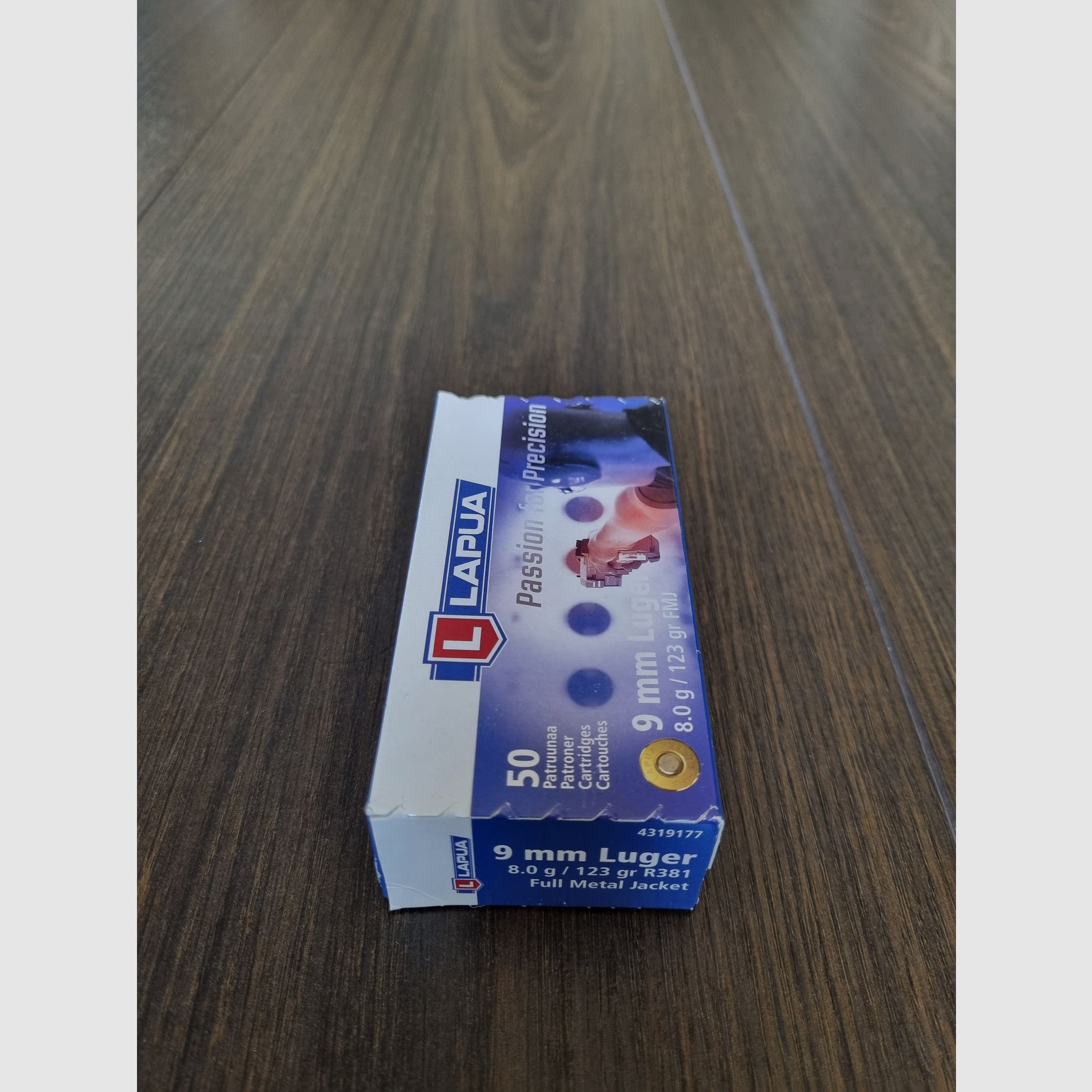200 shots Lapua R381 / 9 x19 mm / 9 mm Luger / 8 g / 123 grain / FMJ optimal for Mauser P08