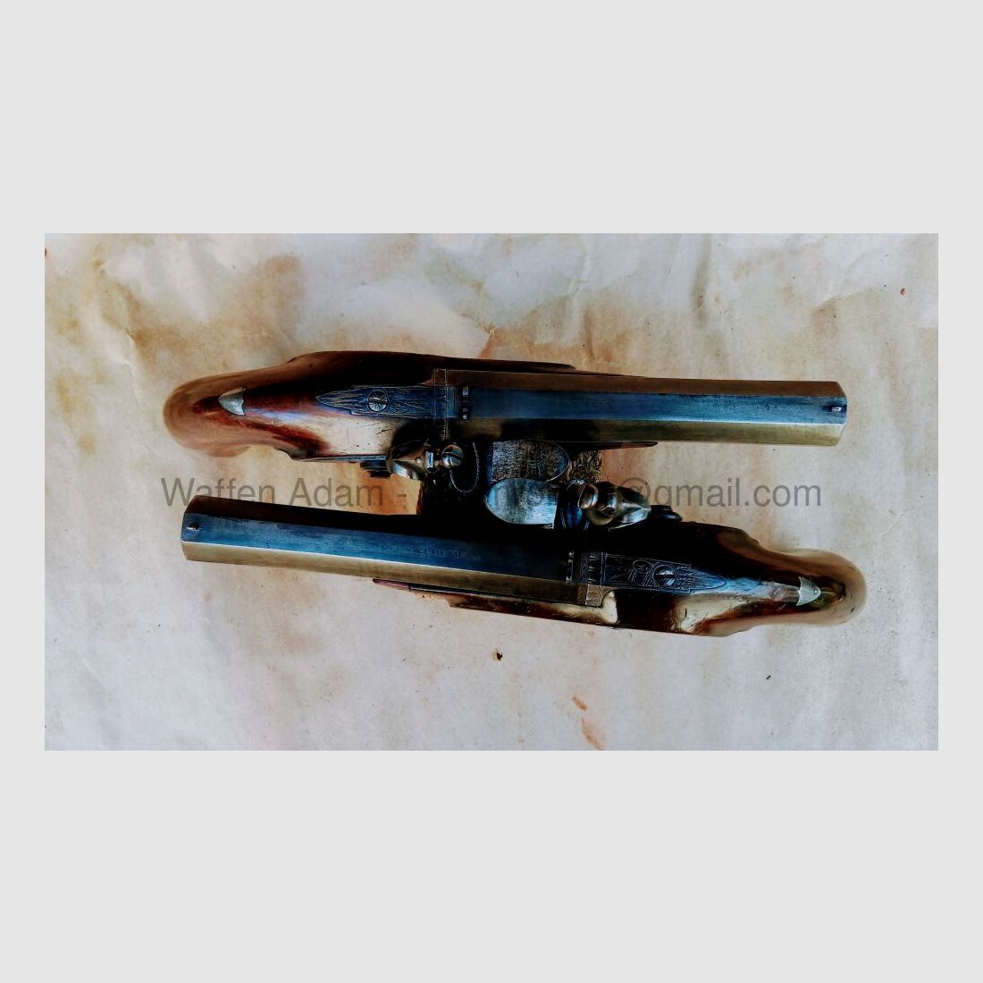 Nicholas Clarke, 35 Chapel Street, Dublin / Ireland Flintlock pistol pair around 1800