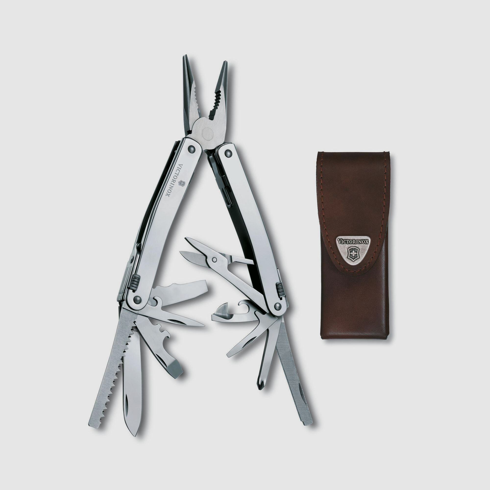 Victorinox Swisstool Spirit X avec étui en cuir pour ceinture