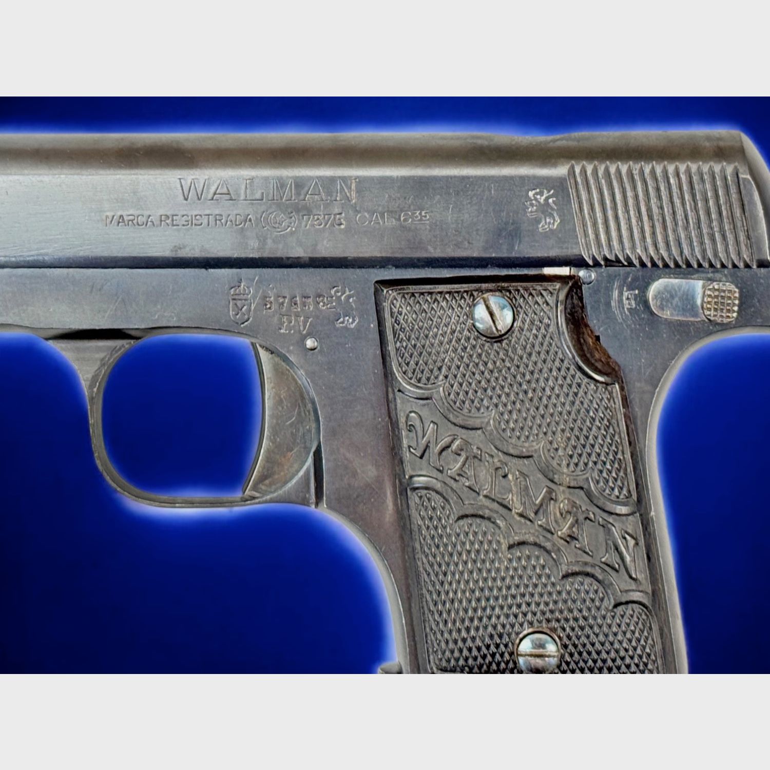 Sammlerpistole Arizmendi y Goenaga, Eibar Mod. Walman Kal. 6,35 Browning