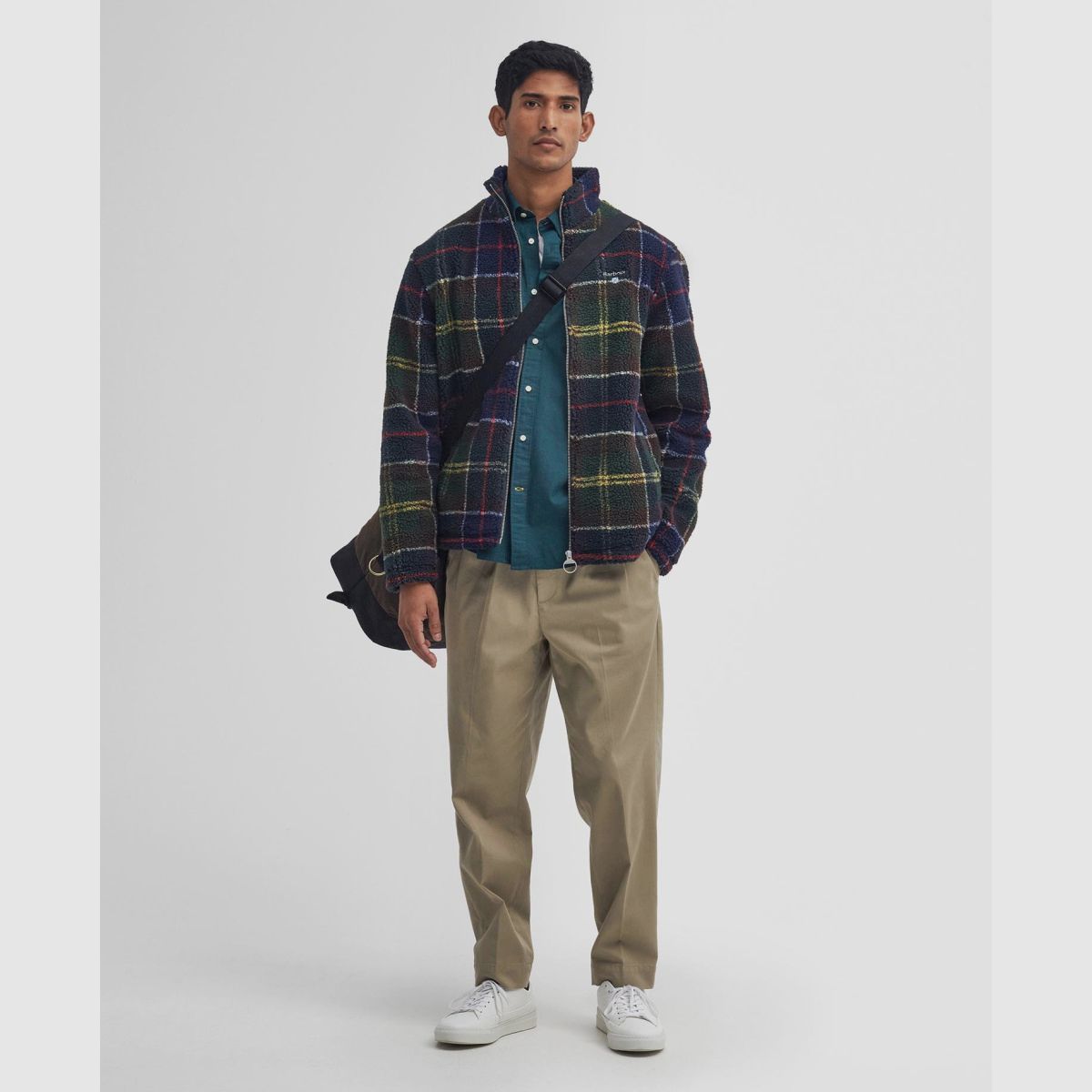 BARBOUR Fleece Jacket Tartan Sherpa Classic Tartan