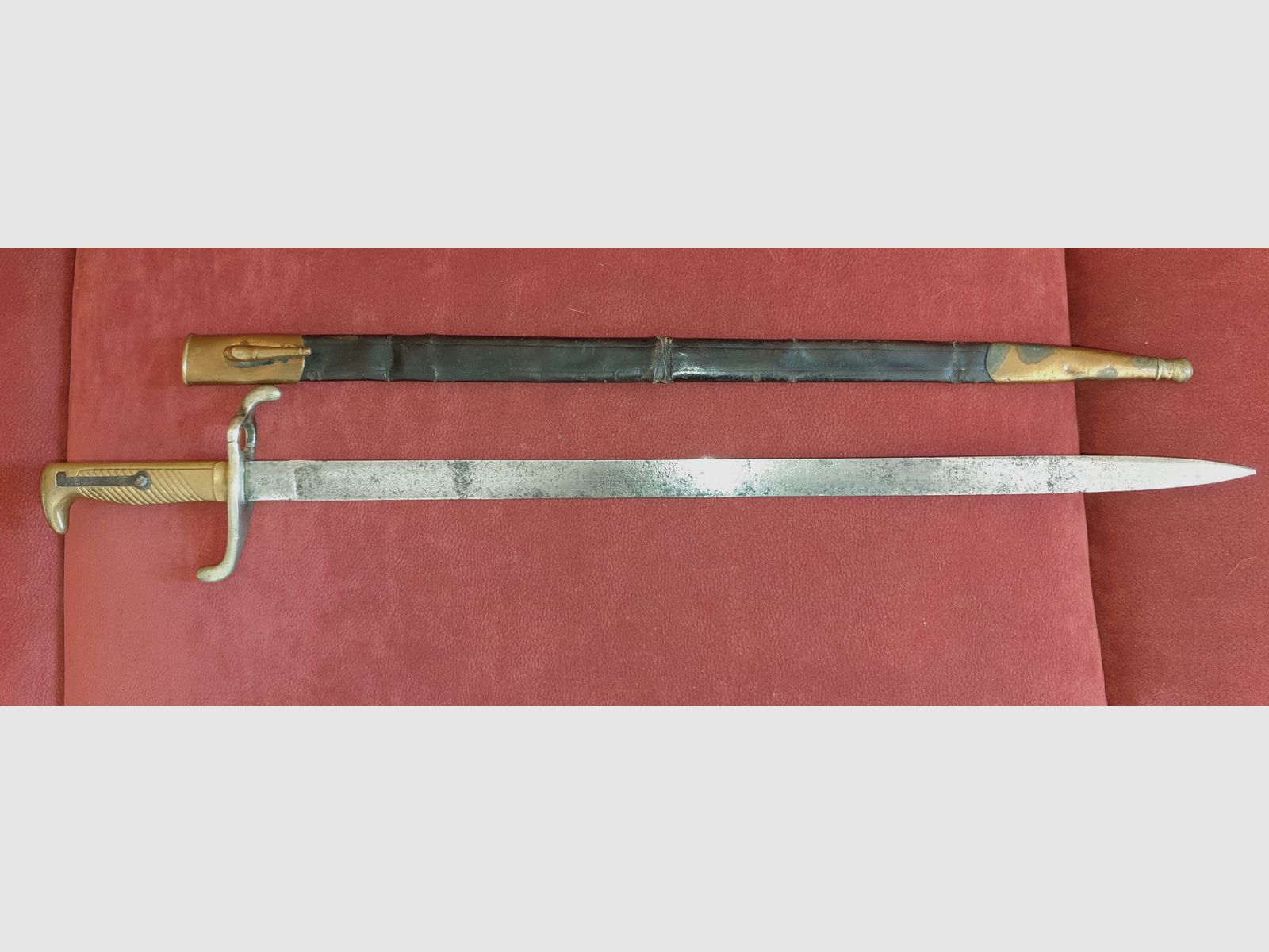 Bagnet M 1871 kompletny z skórzanym pokrowcem