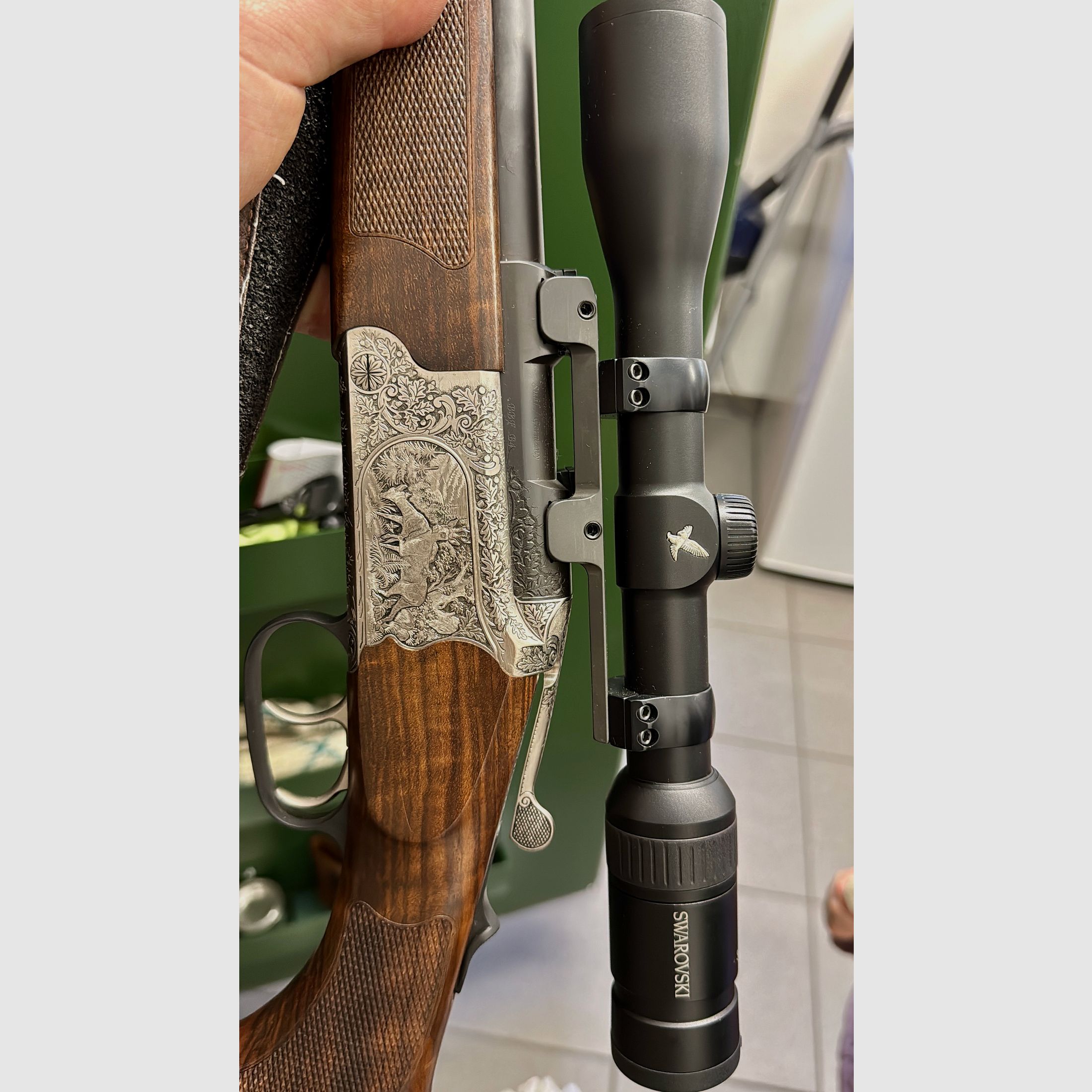 Merkel Bockbüchsflinte B4 Kal. 8x57 IRS, 12/76 inkl. Swarovski Z3 3-9x36