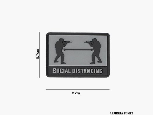 PATCH – 3D PVC SOCIAL DISTANCE GRAY #8098