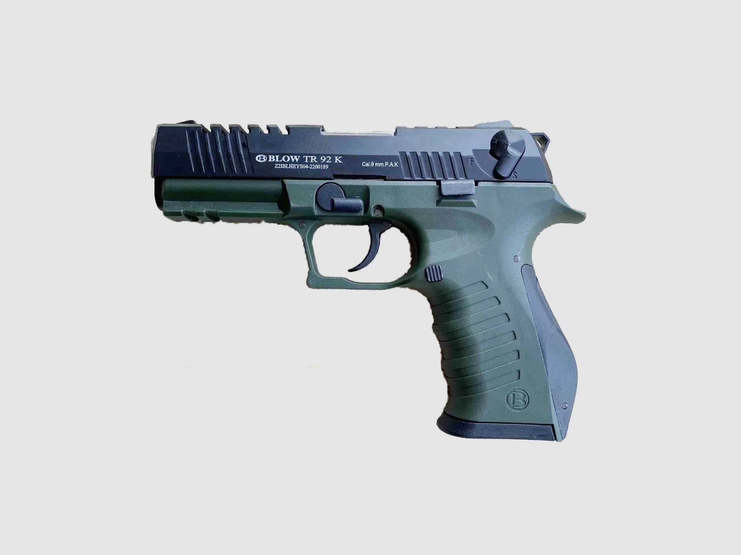BLOW TR92K Negro Verde 9mm P.A.K. pistola de alarma en estilo moderno de pistola de servicio